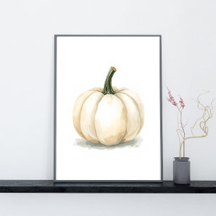Poster Cartaz de Abóbora Branca Estética Elegante de Ou