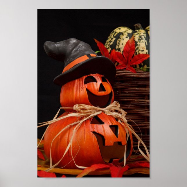 Póster cartaz de abóbora do feliz halloween (Frente)