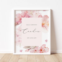 Cartaz de adivinhação de flores de cerejeira com d