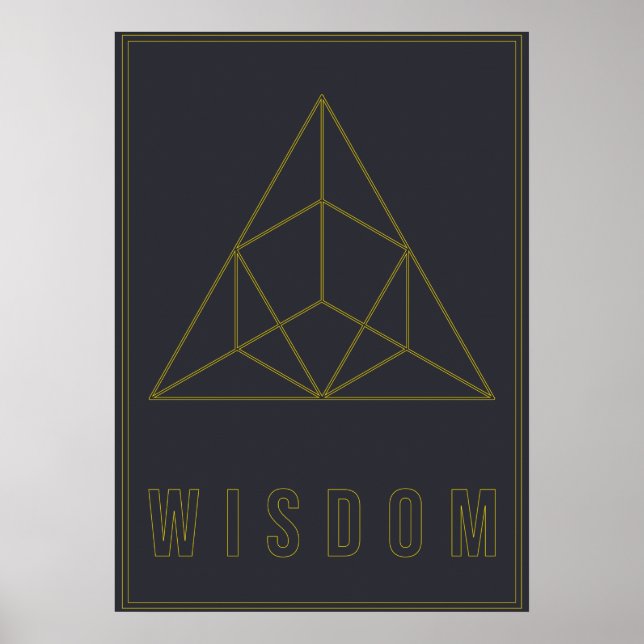 Poster Cartaz de afirmação de sabedoria origami geométric (Frente)