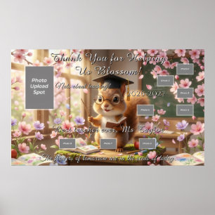 Poster Cartaz de Agradecimento ao Professor Esquilo Fofo