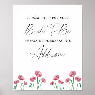 Poster Cartaz de ajuda floral para a noiva ocupada