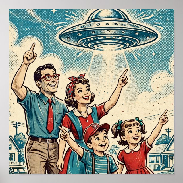 Poster Cartaz de Alerta de Criptozoário da Era Atômica (Frente)