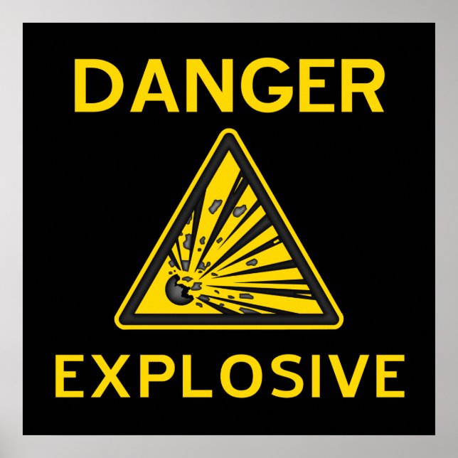 Poster Cartaz de Alerta Explosivo (Frente)