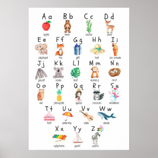 Poster Cartaz de Alfabeto ABC para Crianças