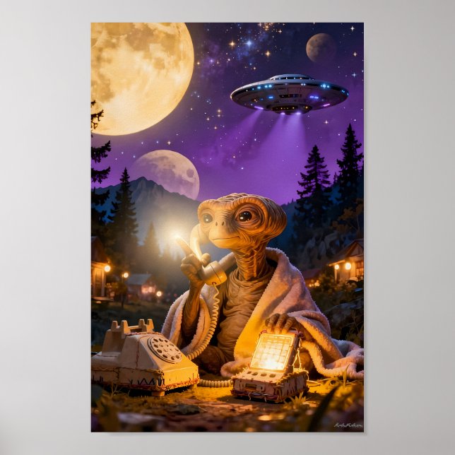 Poster Cartaz de Alien ao Luar Chamando das Colinas (Frente)