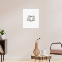 Cartaz de Amor de Andorinha-do-Ártico Minimalista