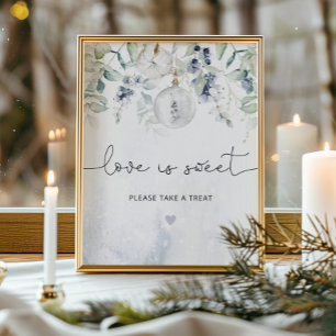 Poster Cartaz de amor de inverno elegante é doce pegue um