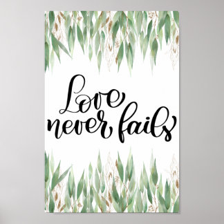 Poster Cartaz de Amor de Verde Eucalipto Nunca Falha