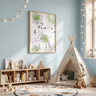 POSTER CARTAZ DE ANIMAL DE SAFÁRI PARA QUARTO BOHO