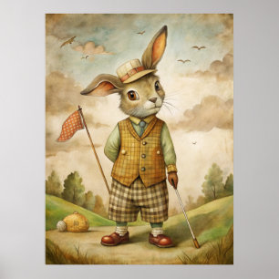 Poster Cartaz de Animal Jogando Golfe