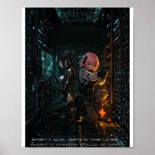 Poster Cartaz de Anime Cyberpunk Ghost in Chrome