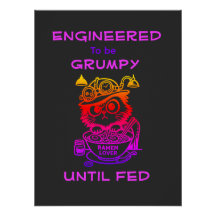 Cartaz de Anime Divertido de Gato Ramen Steampunk