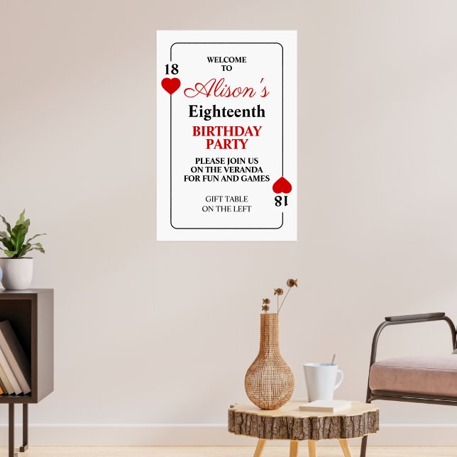 Poster Cartaz de Aniversário com Tema de Cassino (Sala de Estar 3)