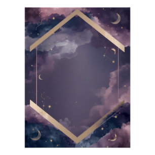 Póster Cartaz de Aniversário da Galáxia Celestial – Aquar