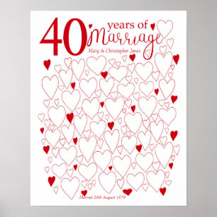 Poster Cartaz de Aniversário de 40 Anos - Livro de Visita