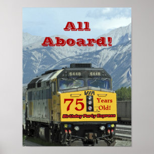 Póster Cartaz de Aniversário de 75 Anos Yellow Train 11x1