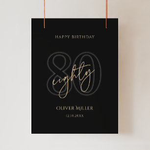 Poster Cartaz de Aniversário de 80 anos do Moderno Ouro N