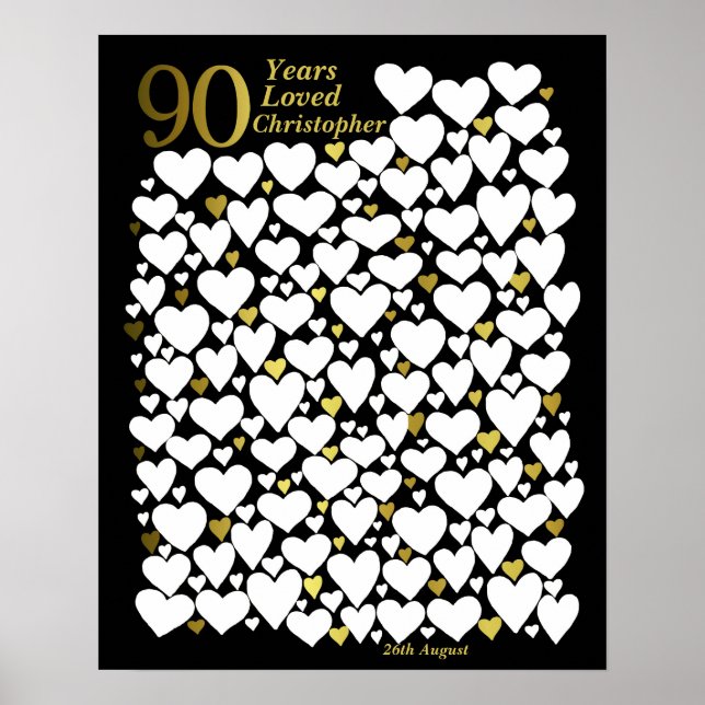 Poster Cartaz de Aniversário de 90 anos - 90 Anos de Amor (Frente)