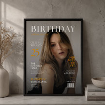 Cartaz de Aniversário de Revista Personalizado Ele