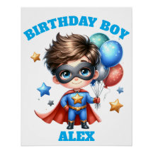 Cartaz de Aniversário de Super-Herói | Decoração d