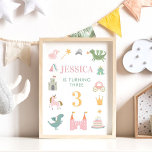 Poster Cartaz de Aniversário do Castelo do Dragão da Prin<br><div class="desc">Cartaz de Aniversário da Creche do Castelo do Dragão da Princesa</div>