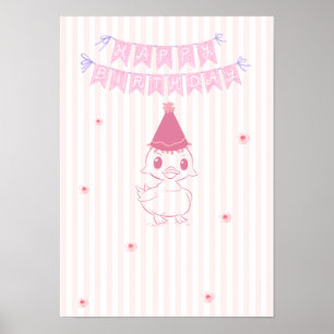 Poster Cartaz de aniversário para menina bebê