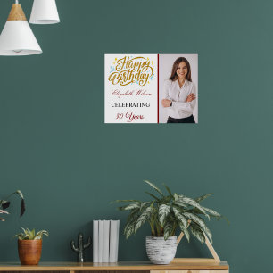 Poster Cartaz de Aniversário Personalizado com Foto Elega