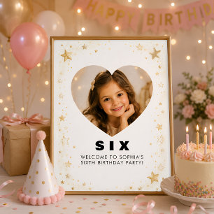 Poster Cartaz de Aniversário Personalizado Menina 6 Anos