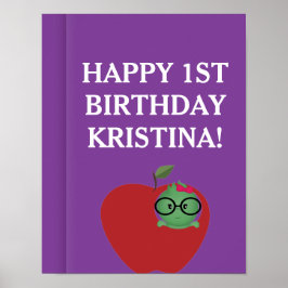 Poster Cartaz de Aniversário Personalizado para Menina Li