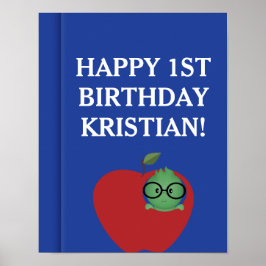Poster Cartaz de Aniversário Personalizado para Menino Li