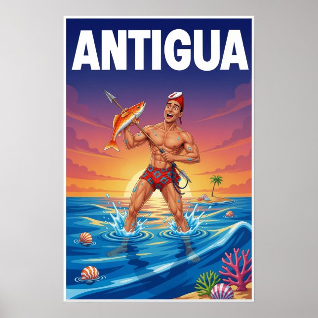 Poster Cartaz de Antígua (Frente)