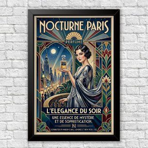 Poster Cartaz de anúncio de perfume Art Déco vintage