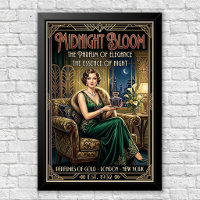 Cartaz de anúncio de perfume Art Déco vintage