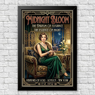 Poster Cartaz de anúncio de perfume Art Déco vintage