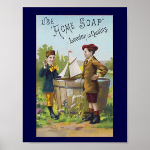Poster Cartaz de anúncio de sabão Acme vintage para impre