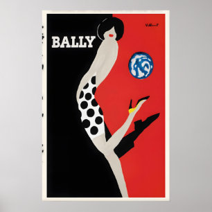 Poster Cartaz de Anúncio Vintage Bally Kick Arte Fina