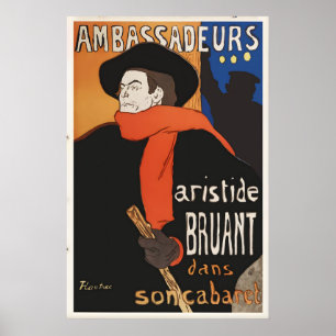 Poster Cartaz de Anúncio Vintage do Café Ambassadeurs Imp