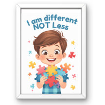 Cartaz de Apoio ao Autismo Dinâmico Diferente não