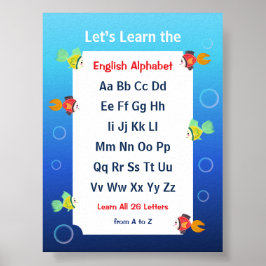 Poster Cartaz de Aprender o Alfabeto para Crianças