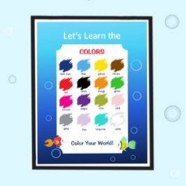 Poster Cartaz de Aprendizado de Cores para Crianças | Tem