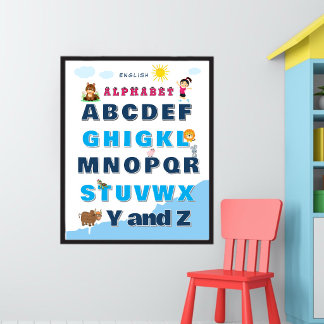 Poster Cartaz de Aprendizado do Alfabeto Colorido