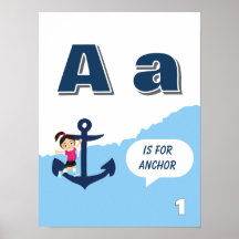 Cartaz de Aprendizado do Alfabeto Colorido Letra A