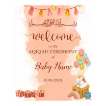 Cartaz de Aqiqah Aqeeqah com Aquarela Rosa