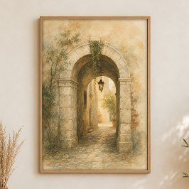 Poster Cartaz de Aquarela da Passagem do Arco de Pedra