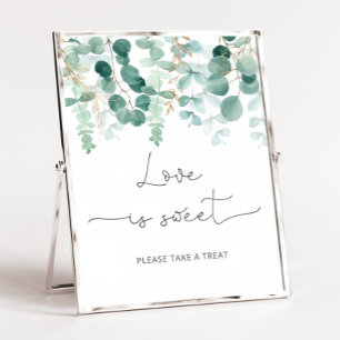 Poster Cartaz de aquarela eucalipto Amor é doce