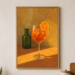 Poster Cartaz de Aquarela Spritz na Hora Dourada