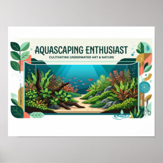 Poster Cartaz de Aquascaping de Jardim Subaquático