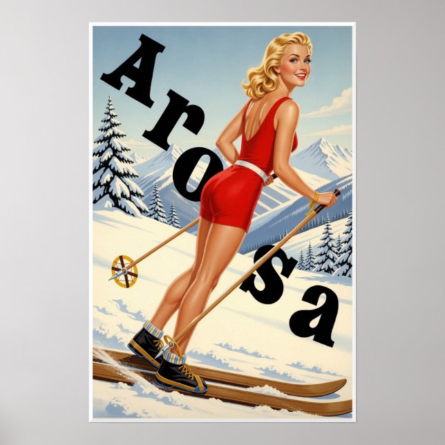Poster Cartaz de Arosa, Suíça (Frente)
