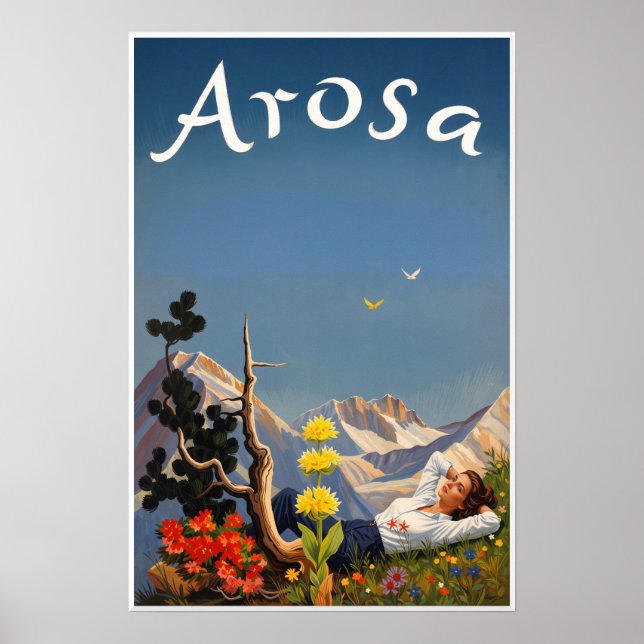 Poster cartaz de Arosa, Suíça (Frente)